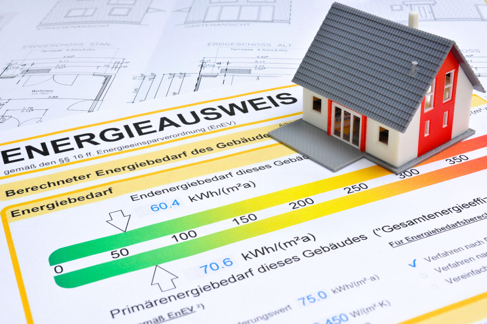 Model eines Hauses, Beispiel eines Energieausweises